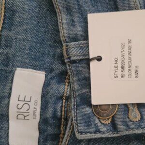 Rise Women's Two Button Skinny Jeans Size 5/27 Medium Vintage Tint